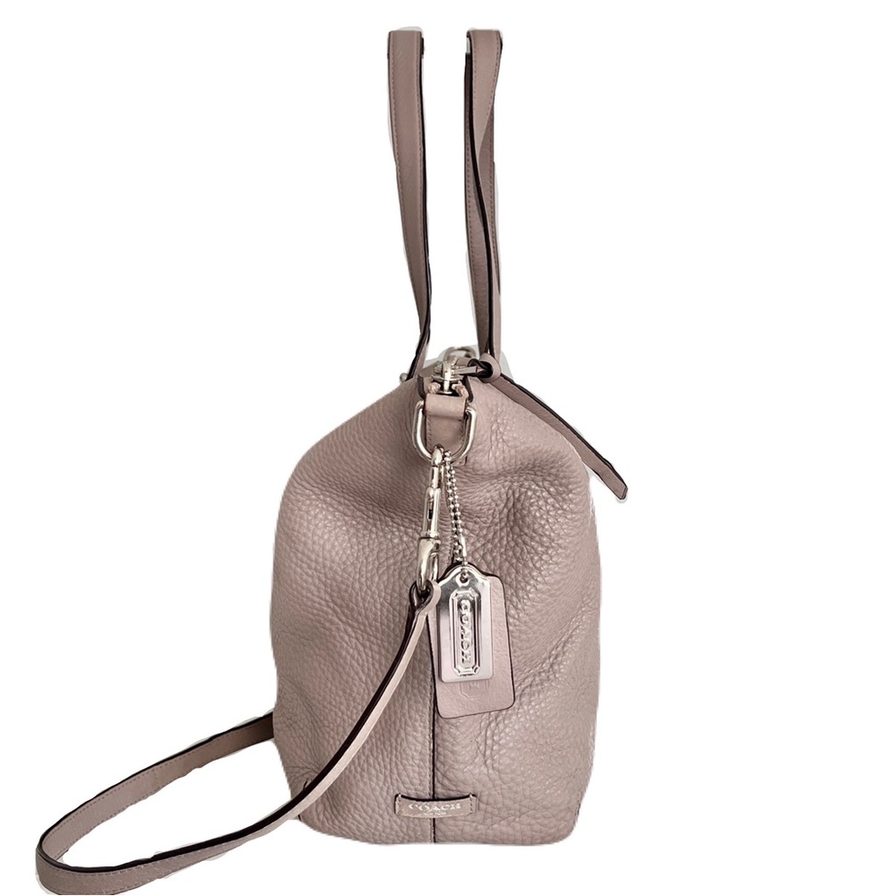 Coach Light Grey ‘Bleeker Cooper’ Pebbled Leather Satchel - Picture 4 of 9